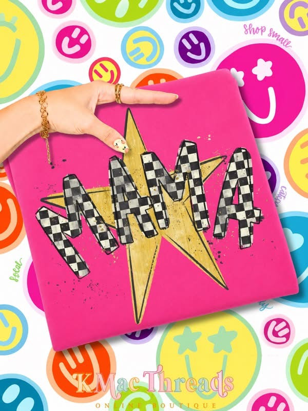 Mama Checkered Star T-Shirt